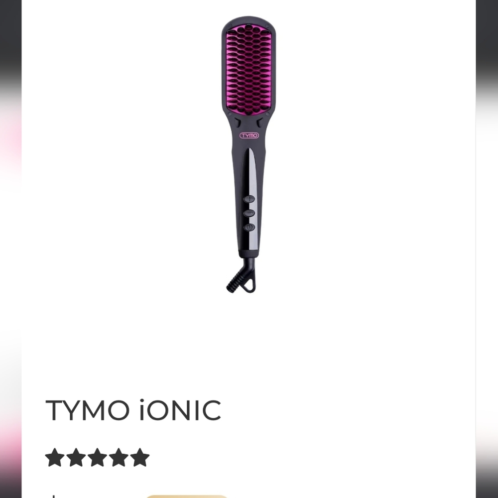 TYMO Ionic Hair Straightening Brush - Black and Pink
